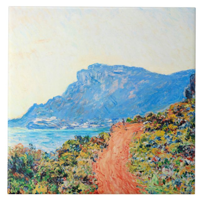 Die Corniche bei Monaco von Claude Monet Fliese (Vorderseite)