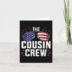 Die Cousin-Crew mit US-amerikanischer Fahne für 4. Karte
