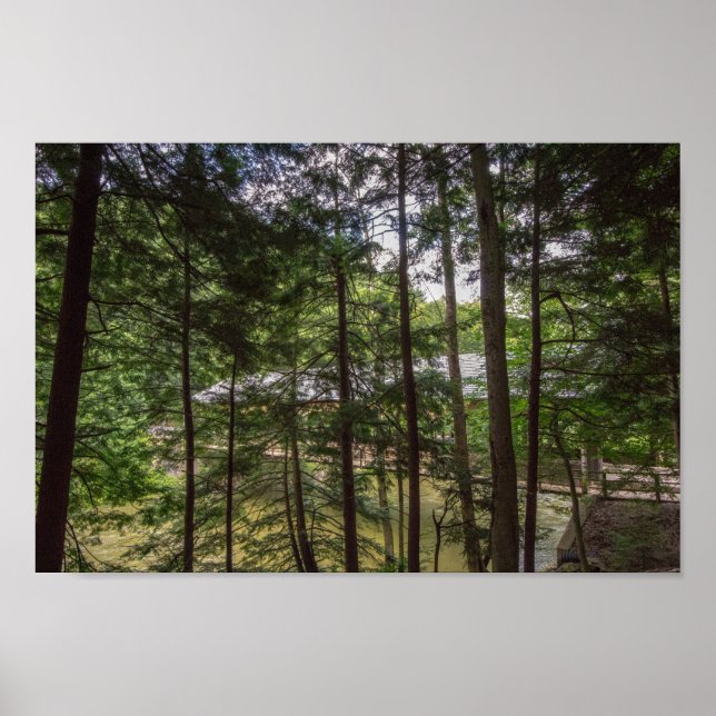 Die Covered Bridge des Mohican Staat Park, Ohio. Poster (Vorne)