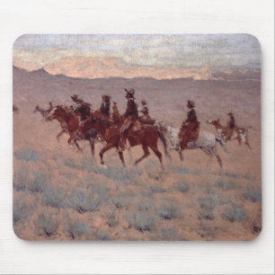 Die Cowpunchers (w/c auf Papier) Mousepad