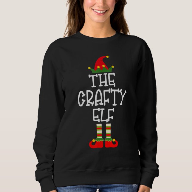 Die Crafty Elf Matching Family Group Weihnachtsfei Sweatshirt (Vorderseite)