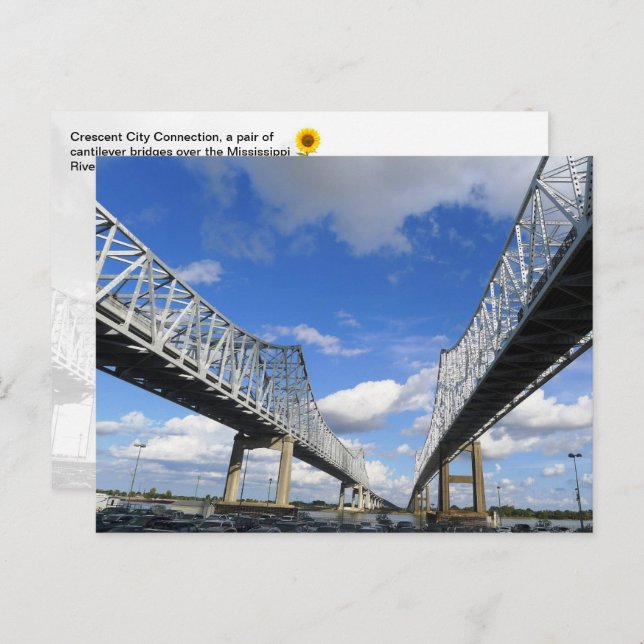 Die Crescent City Connection, New Orleans, LA - Postkarte (Vorne/Hinten)