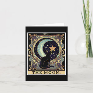Die Cresent Moon Tarot Card Vintag Black Cat Wome Karte