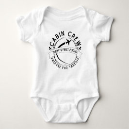 Die Crew der Kabine bereitet sich auf den Start vo Baby Strampler