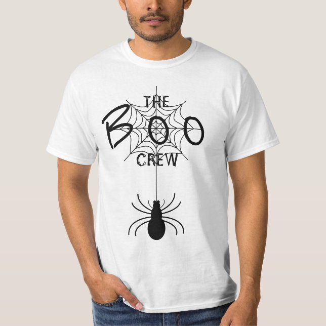 Die Crew des Boos: Schwarze Spinne und Spinnennetz T-Shirt (Vorderseite)