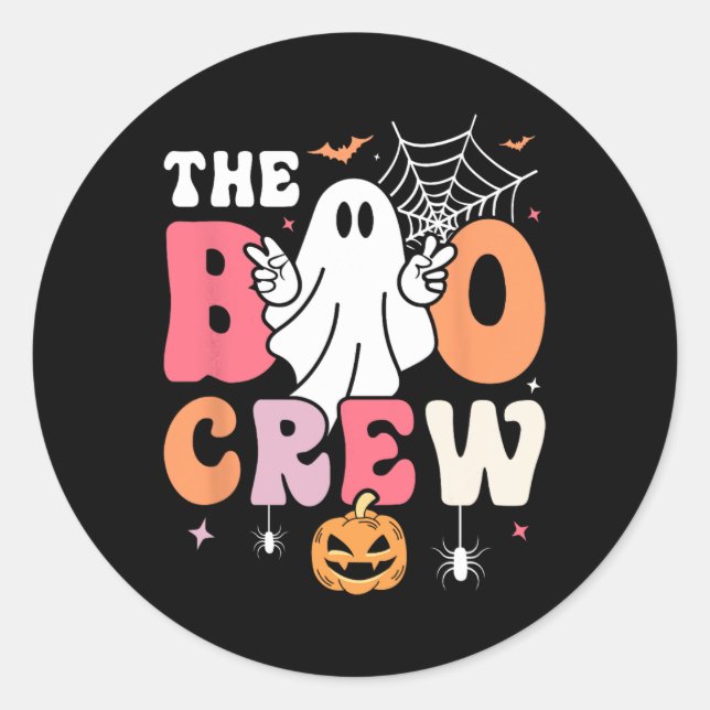 Die Crew Halloween Ghost Trick oder Treat Squad Runder Aufkleber (Vorderseite)