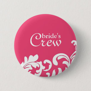 Die Crew-Knopf der rosa Strudel-Braut Button