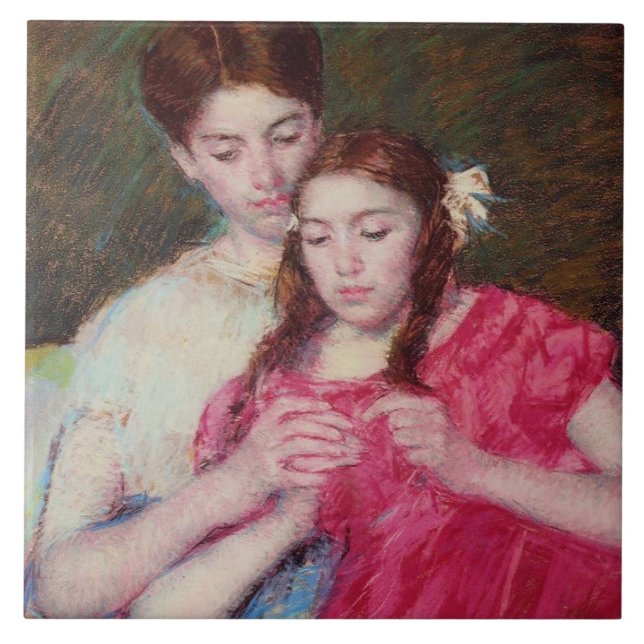 Die Crochet-Lektion (zwei Schwestern) Fliese (Vorderseite)