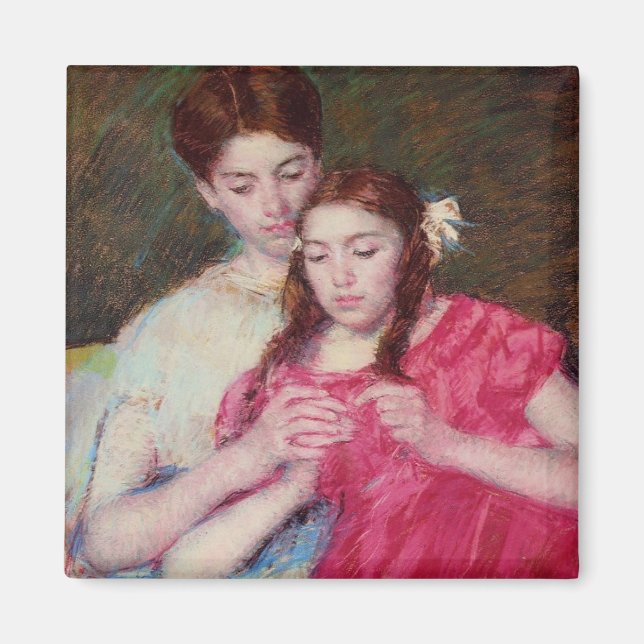 Die Crochet-Lektion (zwei Schwestern) Magnet (Vorne)