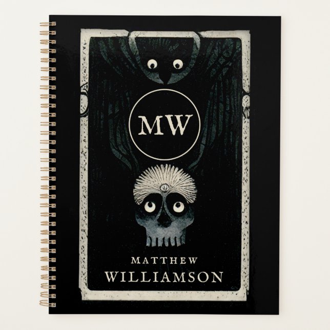 Die Crow und die Skull Dunkle Fantasie Illustratio Planer (Vorderseite)