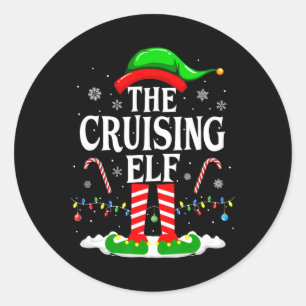 Die Cruising Elf Xmas Funny Matching Family Cruise Runder Aufkleber