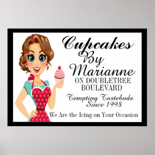 Die Cupcake Lady, Bäckerei, Catering Business Post Poster
