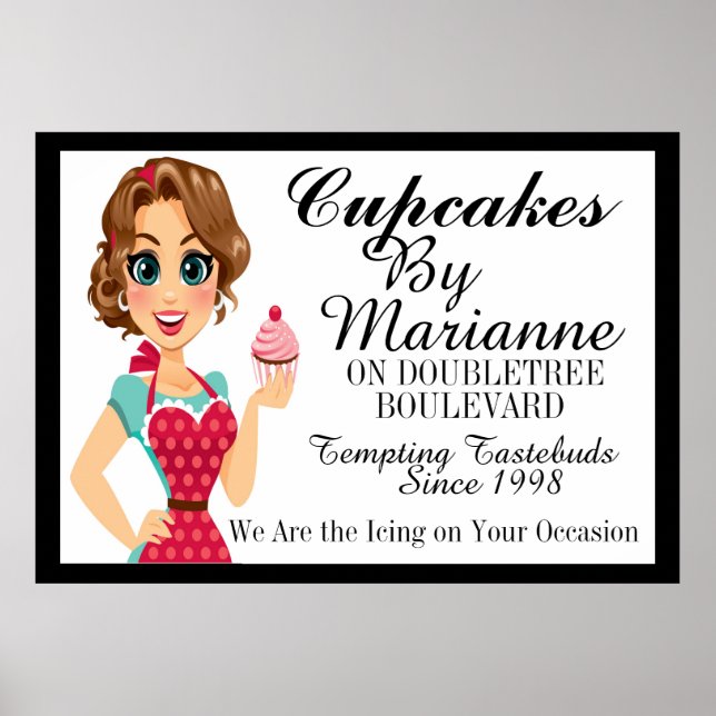 Die Cupcake Lady, Bäckerei, Catering Business Post Poster (Vorne)