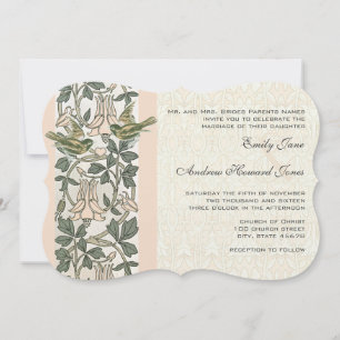 Die Cut Vintag Lovebird Honey Suckle Wedding Einladung