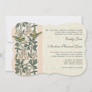 Die Cut Vintag Lovebird Honey Suckle Wedding Einladung