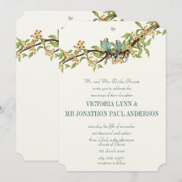 Die Cut Yellow Aquamarin Aqua Blue Bird Wedites Einladung