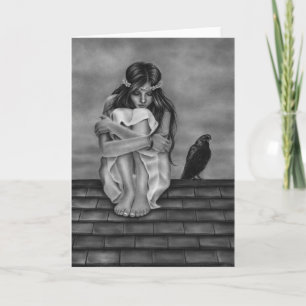 Die Dach-Raben-Gruß-Karte Karte