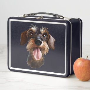 Die Dackel der Drahthaarterrier Metall Brotdose