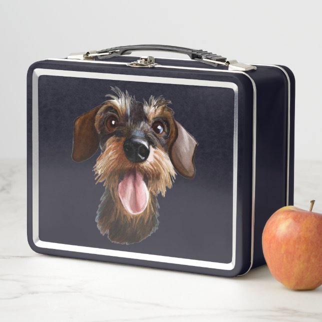 Die Dackel der Drahthaarterrier Metall Brotdose (Beispiel)
