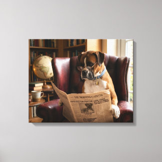 Die Daily Growl Boxer Hund Ausgabe Leinwanddruck