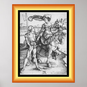 Die Dame auf Pferd und das Lansquenet ~ * ~ Poster