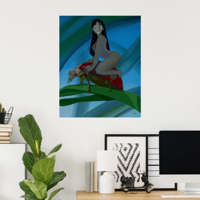 Die Dame der verlorenen Blütenblätter Poster (Heimbüro)