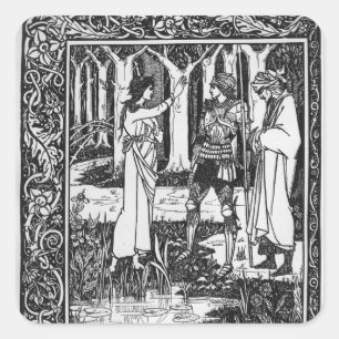 Die Dame des Sees telleth Arthur Quadratischer Aufkleber