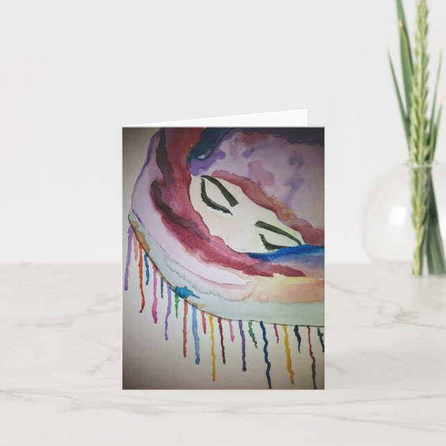 die Dame im Schal Feiertagskarte (Vorderseite)