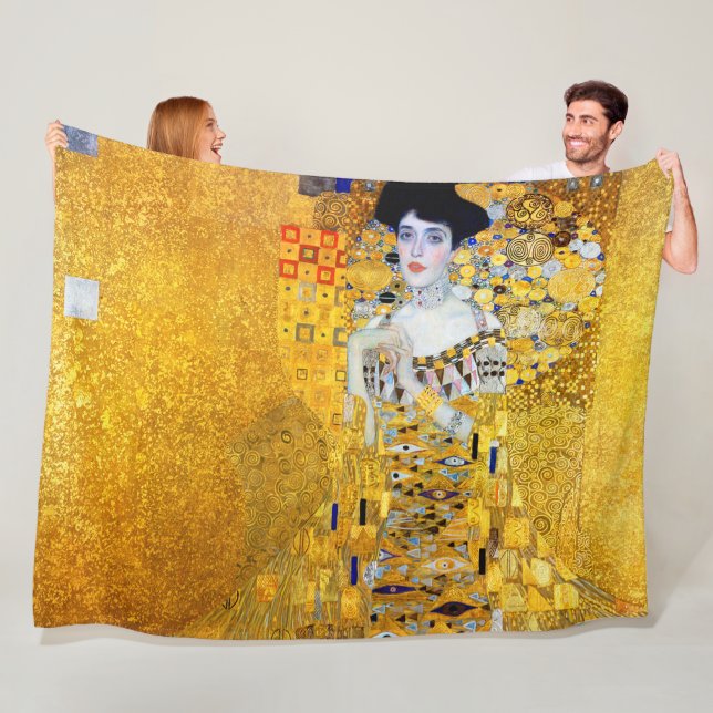 Die Dame in Gold, Gustav Klimt Fleece Blanket (Beispiel)