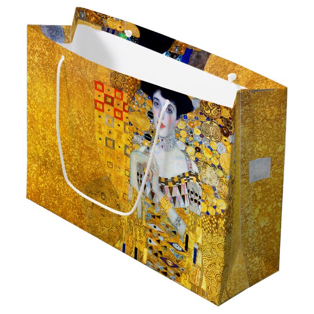 Die Dame in Gold, Gustav Klimt Große Geschenktüte (Vorderseite Schrägansicht)