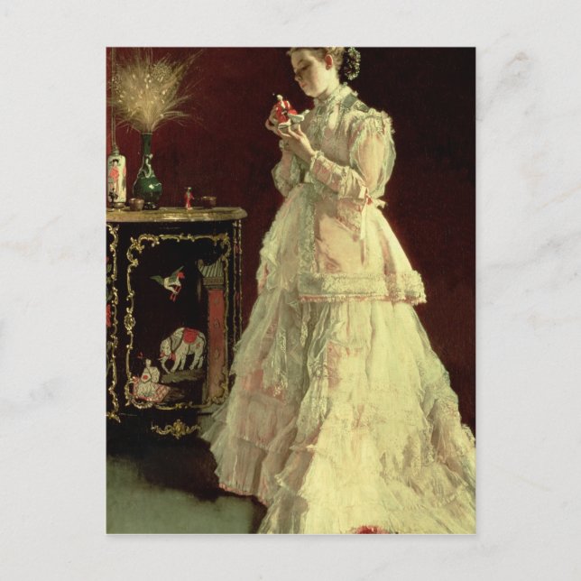 Die Dame in Rosa, 1867 Postkarte (Vorderseite)