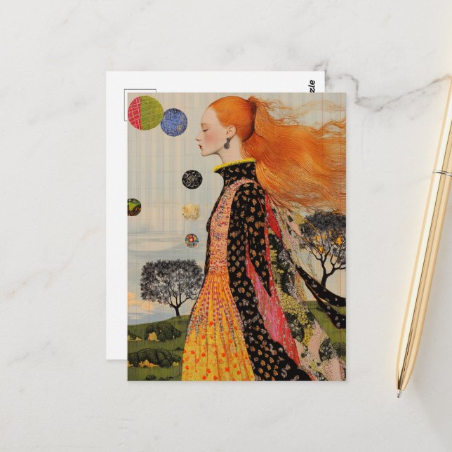 Die Dame mit der Rothaarkelle Postkarte (Vorderseite/Rückseite Beispiel)