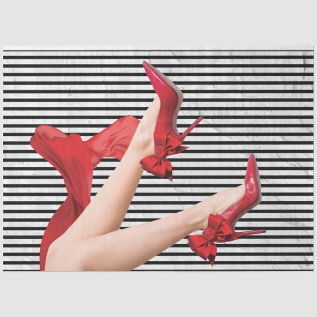 Die Dame mit rotem Schuhpapier Seidenpapier (Vorderseite)