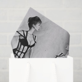 Die Dame Sexy Frau Schwarzes Kleid Porträt Kunst Seidenpapier