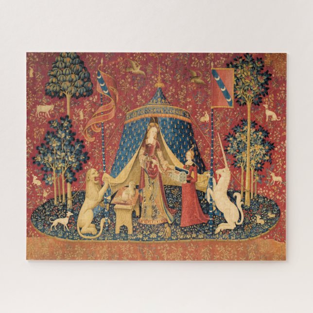 Die Dame und das Einhorn des alten Meisters Puzzle (Horizontal)