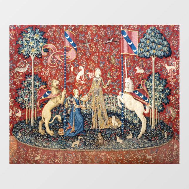 Die Dame und das Einhorn, Geschmack Fensteraufkleber (Blatt)