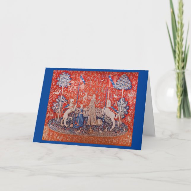 Die Dame und das Einhorn / Geschmack Karte (Vorderseite)