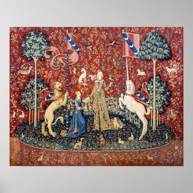 Die Dame und das Einhorn, Geschmack Poster (Vorne)