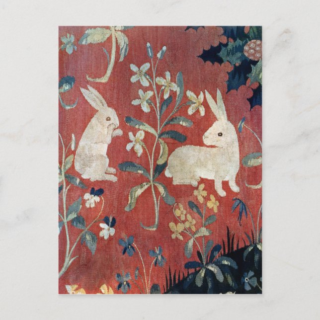 Die Dame und das Einhorn: 'Geschmack' Postkarte (Vorderseite)