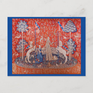 Die Dame und das Einhorn / Geschmack Postkarte