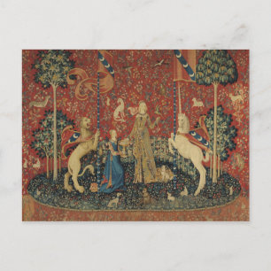Die Dame und das Einhorn: 'Geschmack' Postkarte