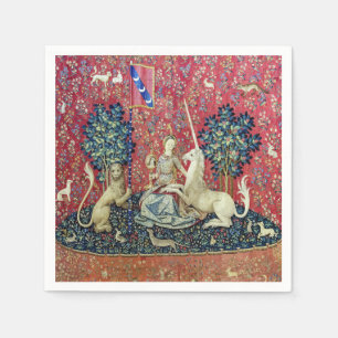 Die Dame und das Einhorn, Gesichtssinn Serviette