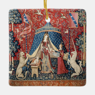 Die Dame und das Einhorn, meinem einzigen Verlange Keramikornament