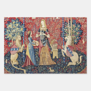 Die Dame und das Einhorn, riechen Geschenkpapier Set