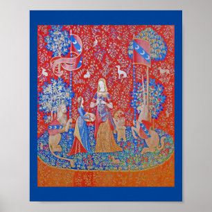 Die Dame und das Einhorn / Riechen Poster