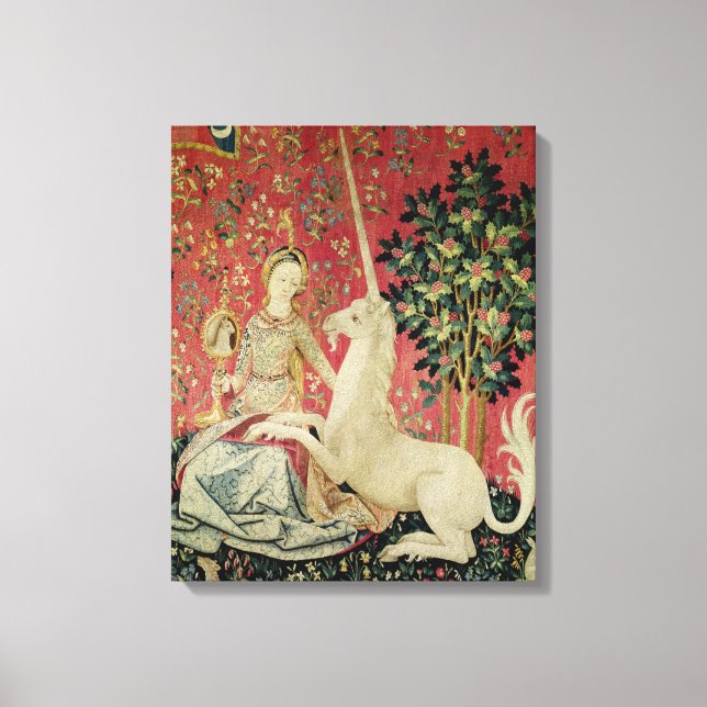 Die Dame und das Einhorn: "Sight" Leinwanddruck (Vorderseite)