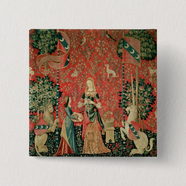 Die Dame und das Einhorn: 'Smell Button (Vorderseite)