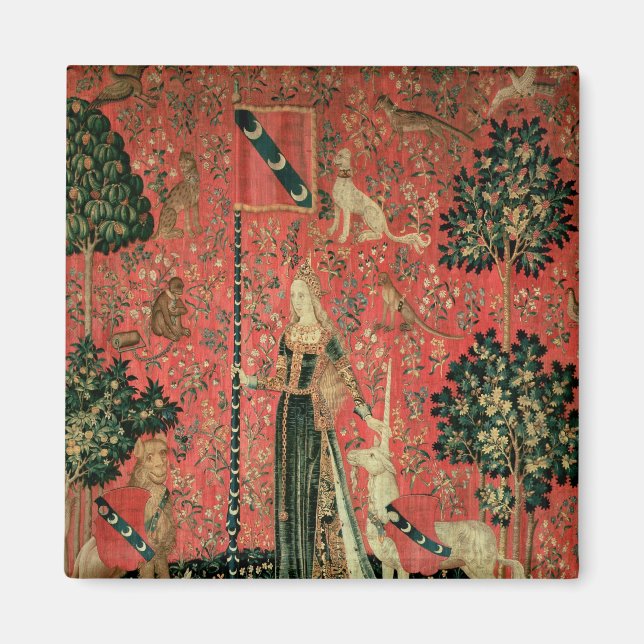 Die Dame und das Einhorn: "Touch" Magnet (Vorne)