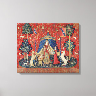 Die Dame und das Einhorn: "Zu meinem einzigen Wuns Leinwanddruck