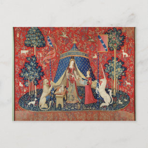 Die Dame und das Einhorn: "Zu meinem einzigen Wuns Postkarte